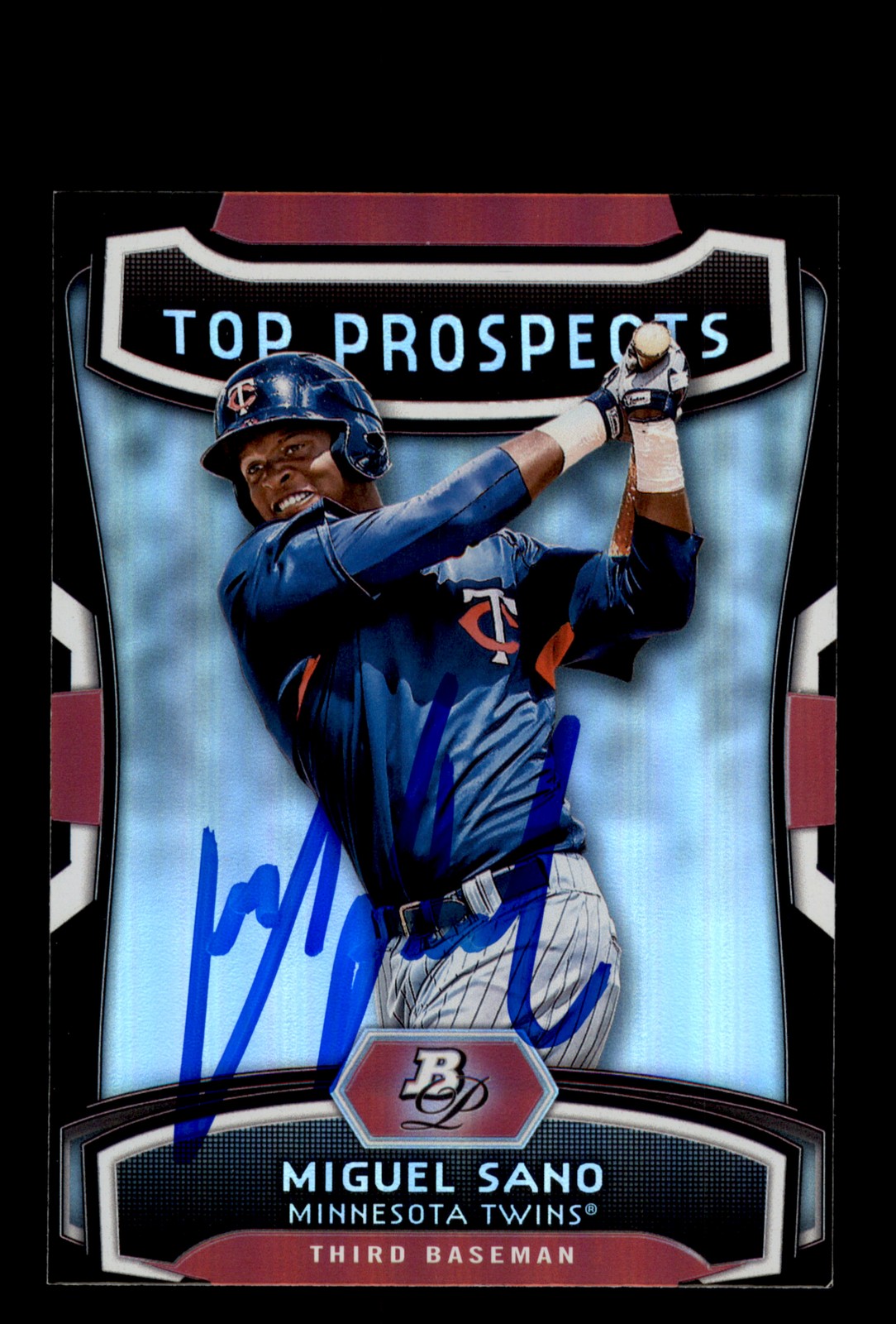 Signed Baseball Card Auto Miguel Sano 2012 Bowman Platinum #TP-MS Twins