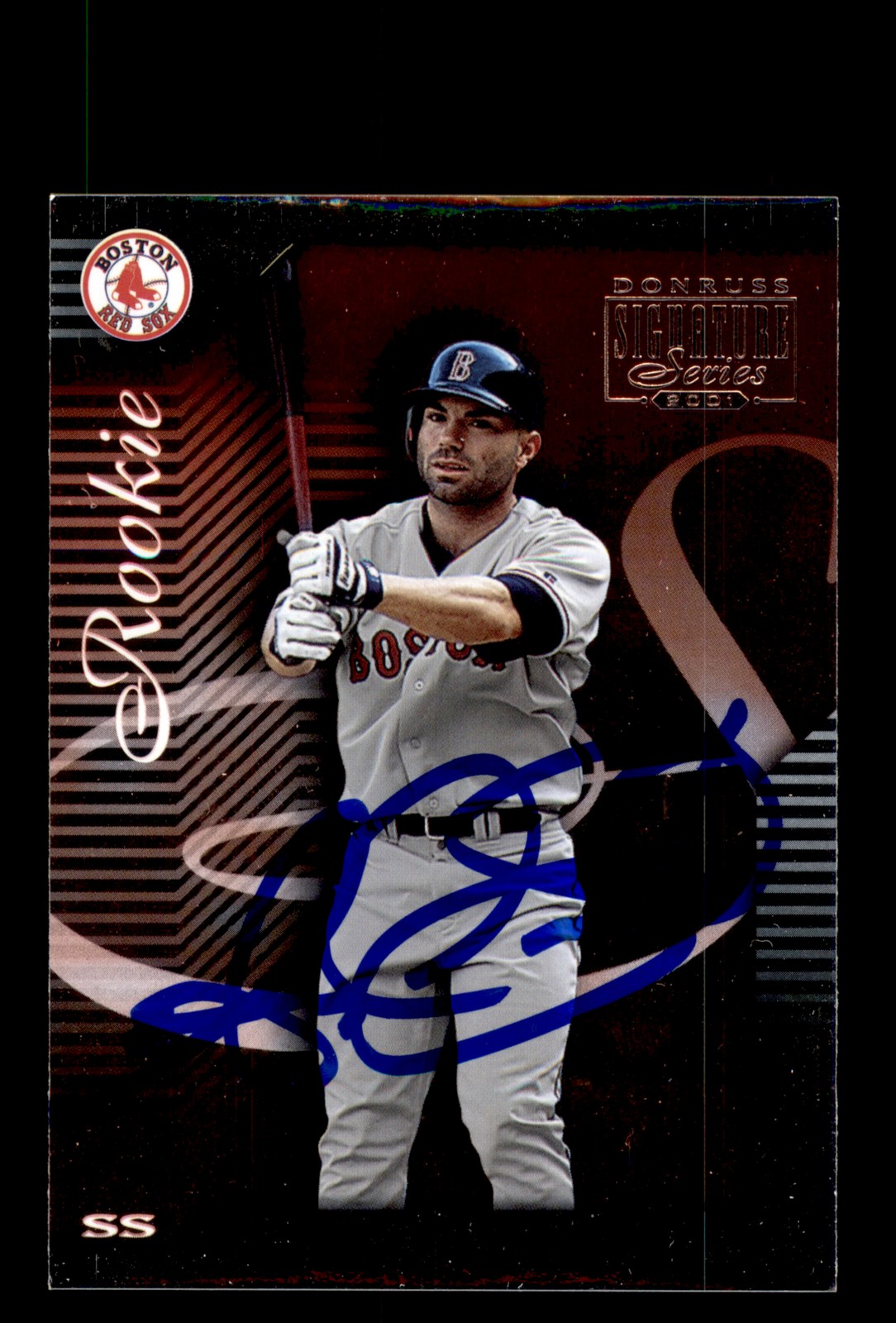 Signed Baseball Card Auto Angel Santos 2001 Donruss Signature #258 Red Sox