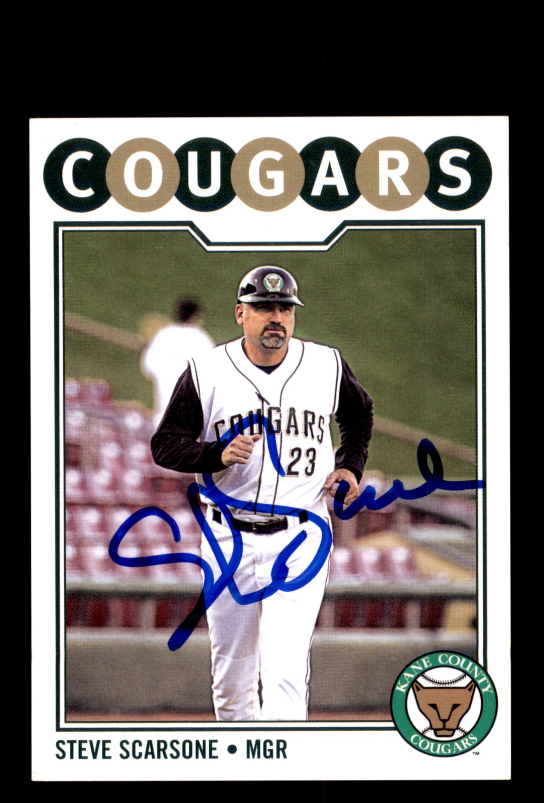 Signed Baseball Card Auto Steve Scarsone 2009 Grandstand Kane County Cougars