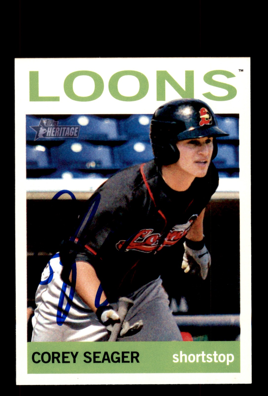 Signed Baseball Card Auto Corey Seager 2013 Topps Heritage Minor League #95