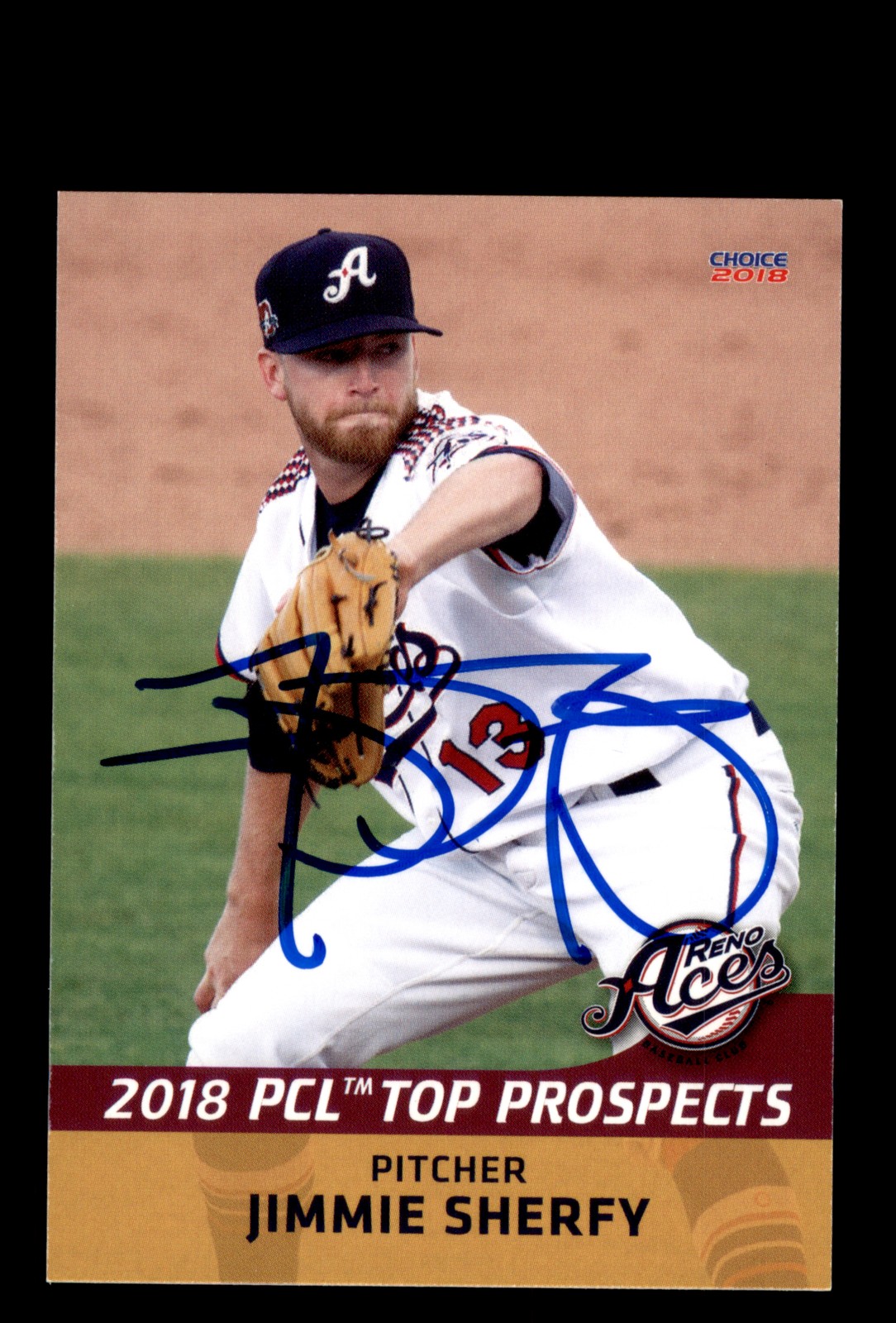 Signed Baseball Card Auto Jimmie Sherfy 2018 Choice Pacific Coast League