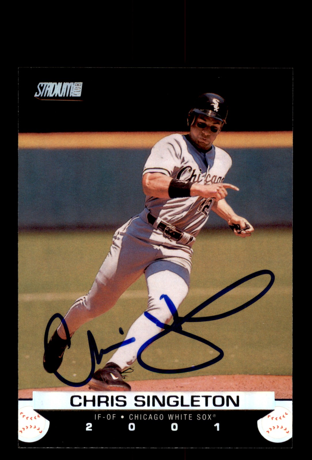 Signed Baseball Card Auto Chris Singleton 2001 Topps Stadium Club #9