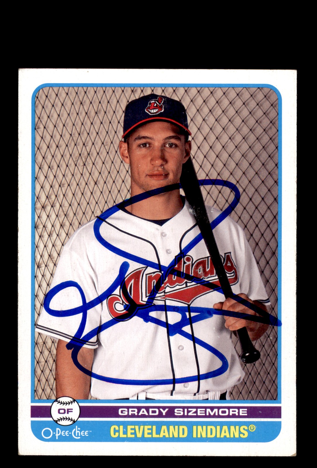 Signed Baseball Card Auto Grady Sizemore 2009 O-Pee-Chee #325 Cleveland Indians
