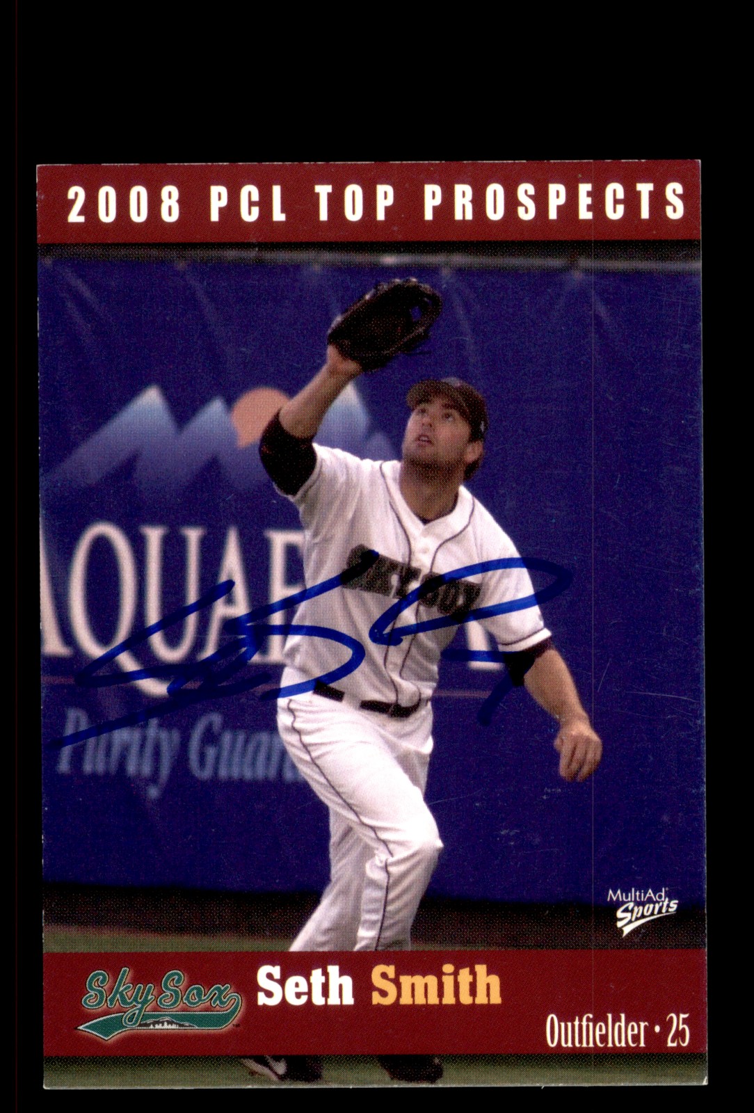 Signed Baseball Card Auto Seth Smith 2008 PCL Pacific Coast League Top Prospects
