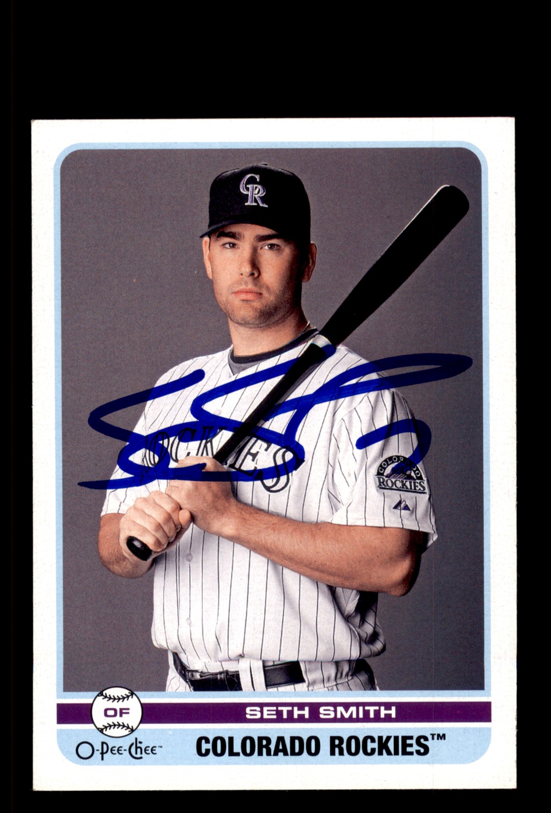 Signed Baseball Card Auto Seth Smith 2009 O-Pee-Chee #104 Colorado Rockies