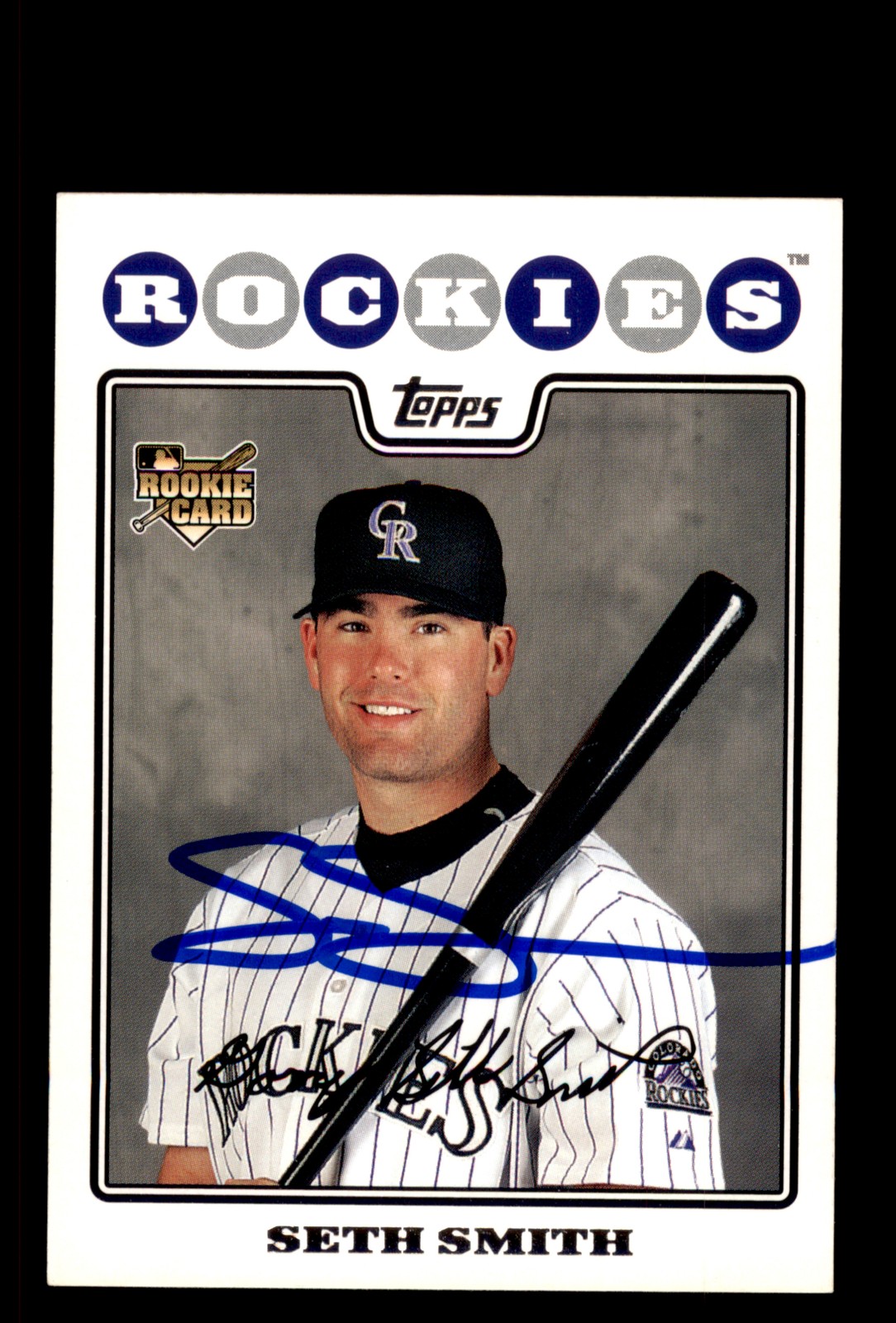 Signed Baseball Card Auto Seth Smith 2008 Topps #56 Colorado Rockies