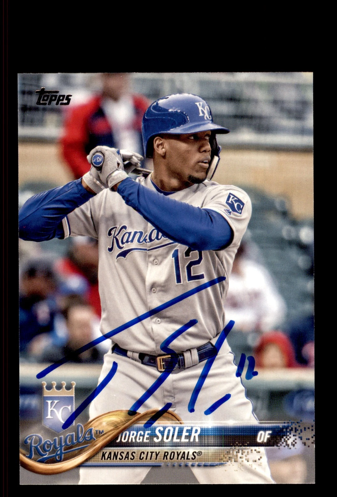 Signed Baseball Card Auto Jorge Soler 2018 Topps #653 Kansas City Royals