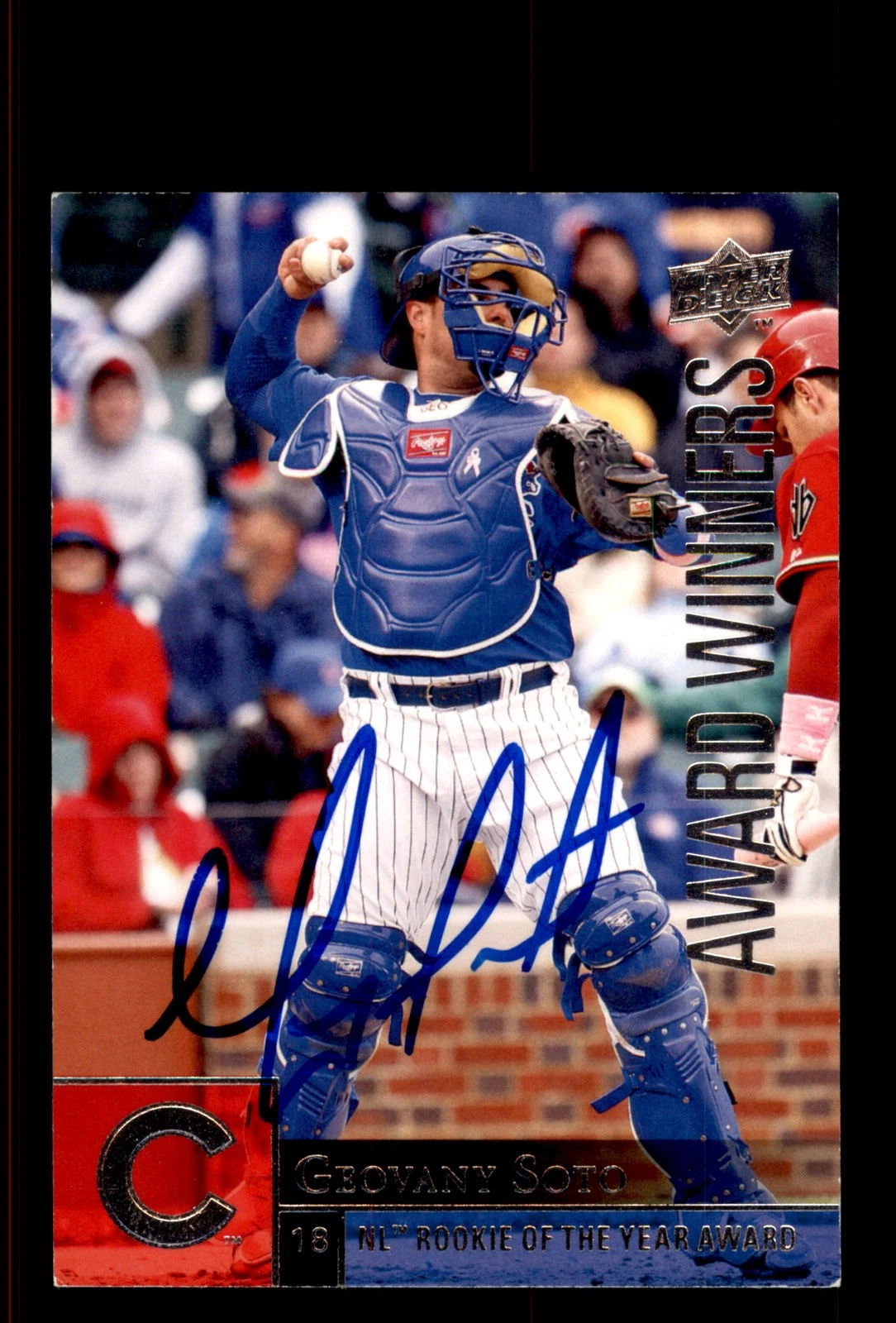 Signed Baseball Card Auto Geovany Soto 2009 Upper Deck #970 Chicago Cubs