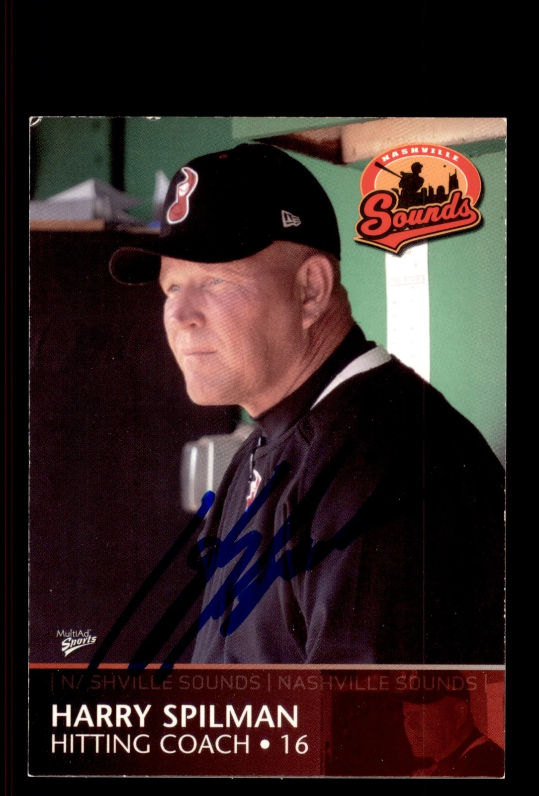 Signed Baseball Card Auto Harry Spilman 2008 MultiAd Nashville Sounds