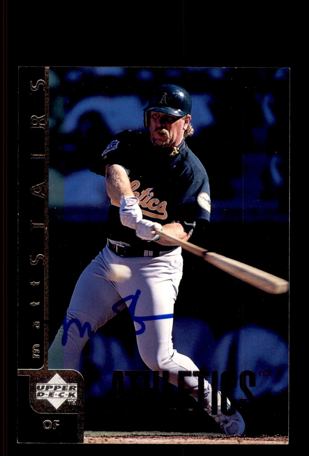 Signed Baseball Card Auto Matt Stairs 1998 Upper Deck #470 Oakland Athletics