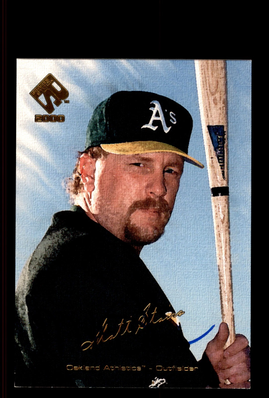 Signed Baseball Card Auto Matt Stairs 2000 Pacific Private Stock #107 A's