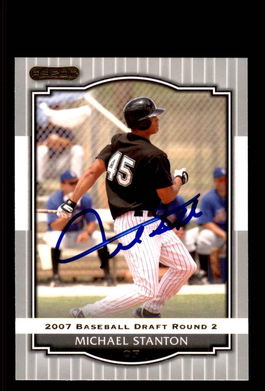 Signed Baseball Card Auto Michael Stanton 2008 Razor #97 Florida Marlins