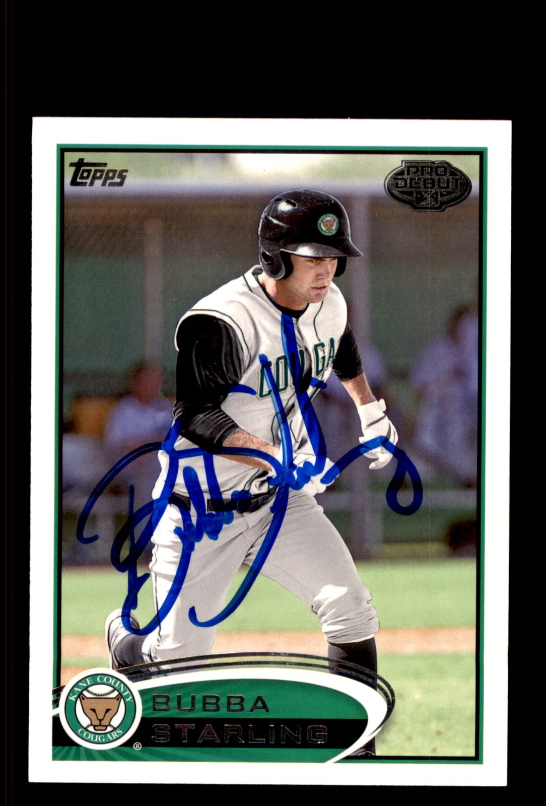Signed Baseball Card Auto Bubba Starling 2012 Topps Pro Debut #55