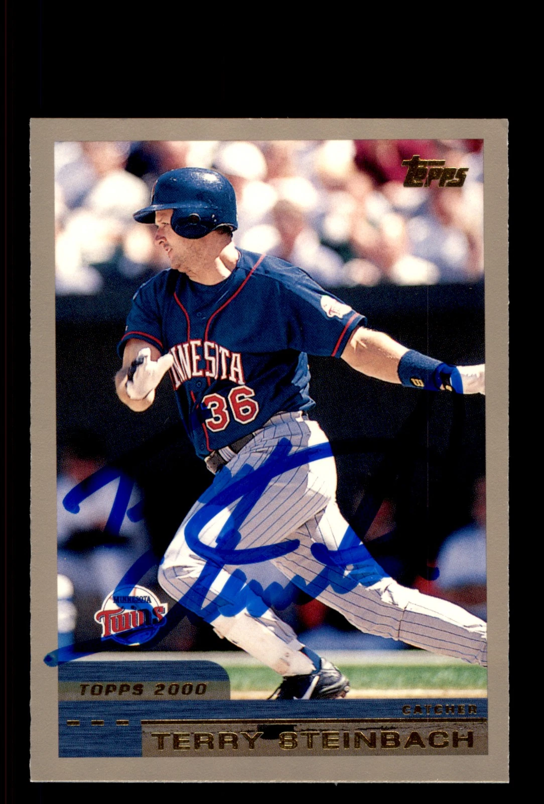 Signed Baseball Card Auto Terry Steinbach 2000 Topps #118 Minnesota Twins