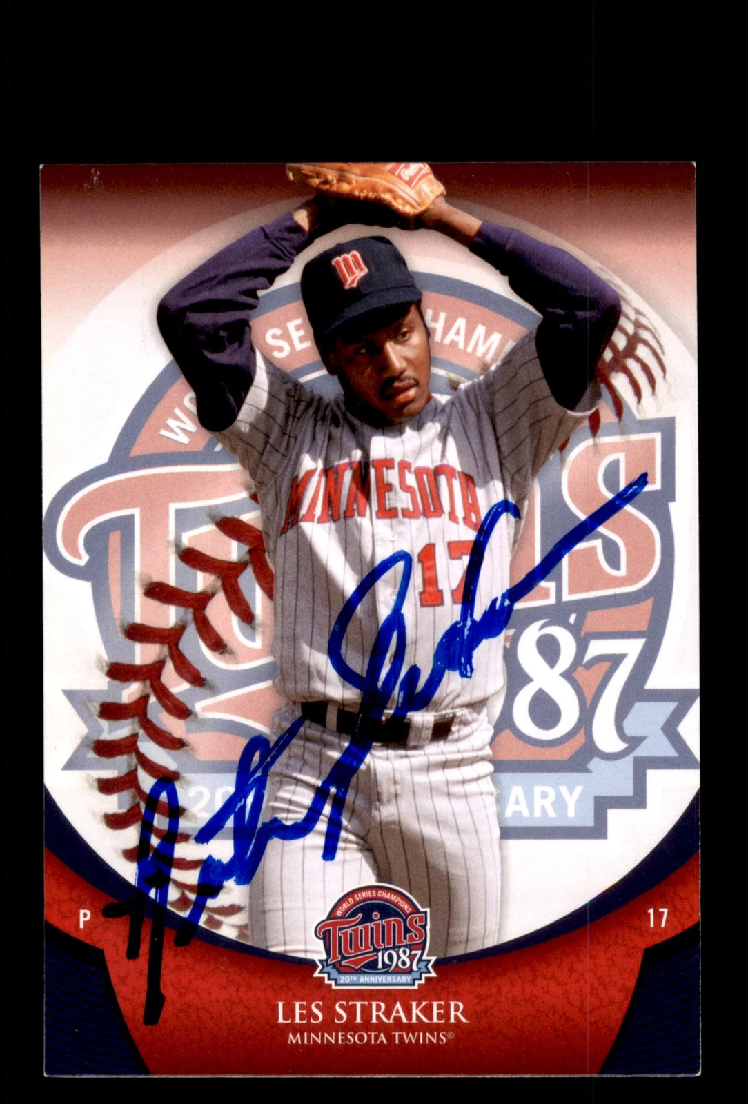 Signed Baseball Card Auto Les Straker 2007 Upper Deck Minnesota Twins 1987 SGA
