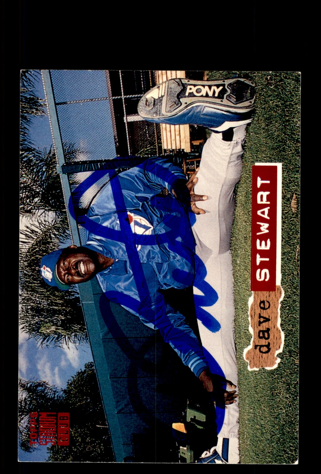 Signed Baseball Card Auto Dave Stewart 1994 Topps Stadium Club #317 Blue Jays