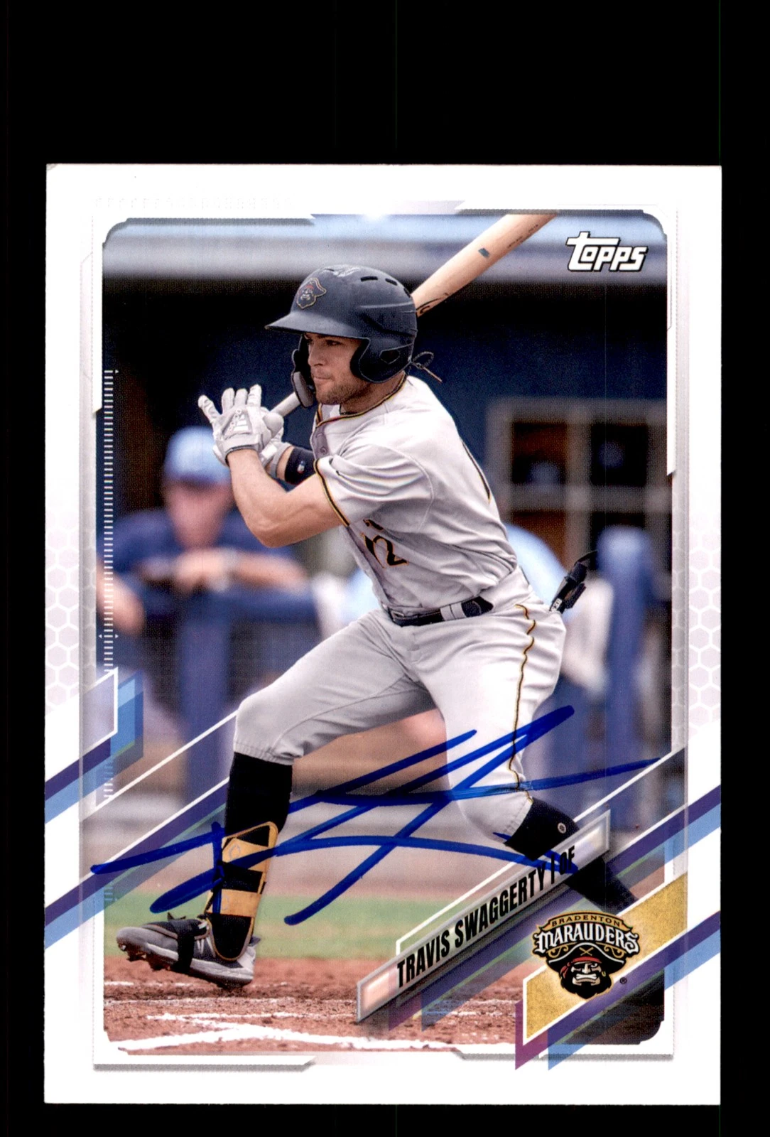 Signed Baseball Card Auto Travis Swaggerty 2021 Topps Pro Debut #PD-150