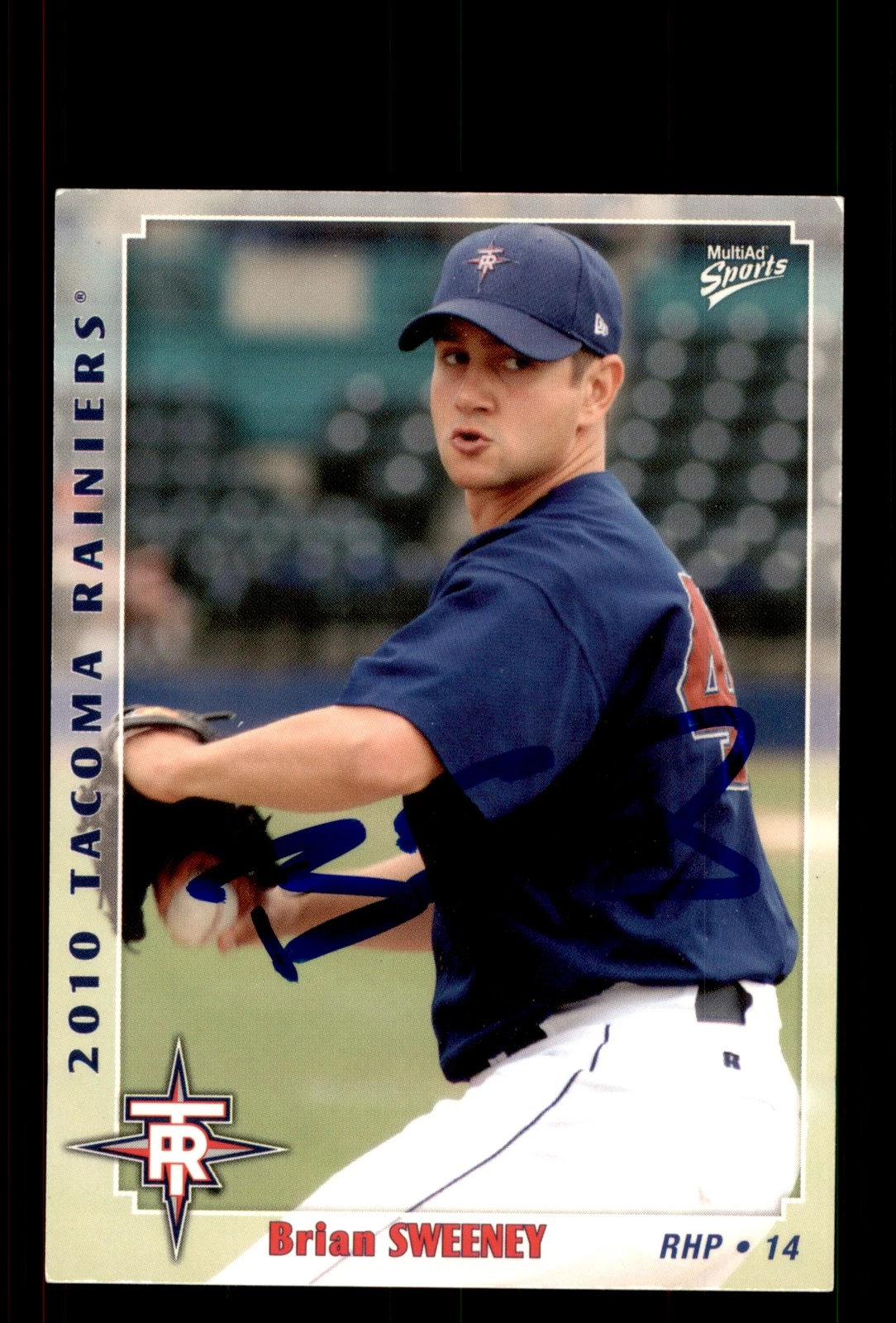 Signed Baseball Card Auto Brian Sweeney 2010 MultiAd Tacoma Rainiers