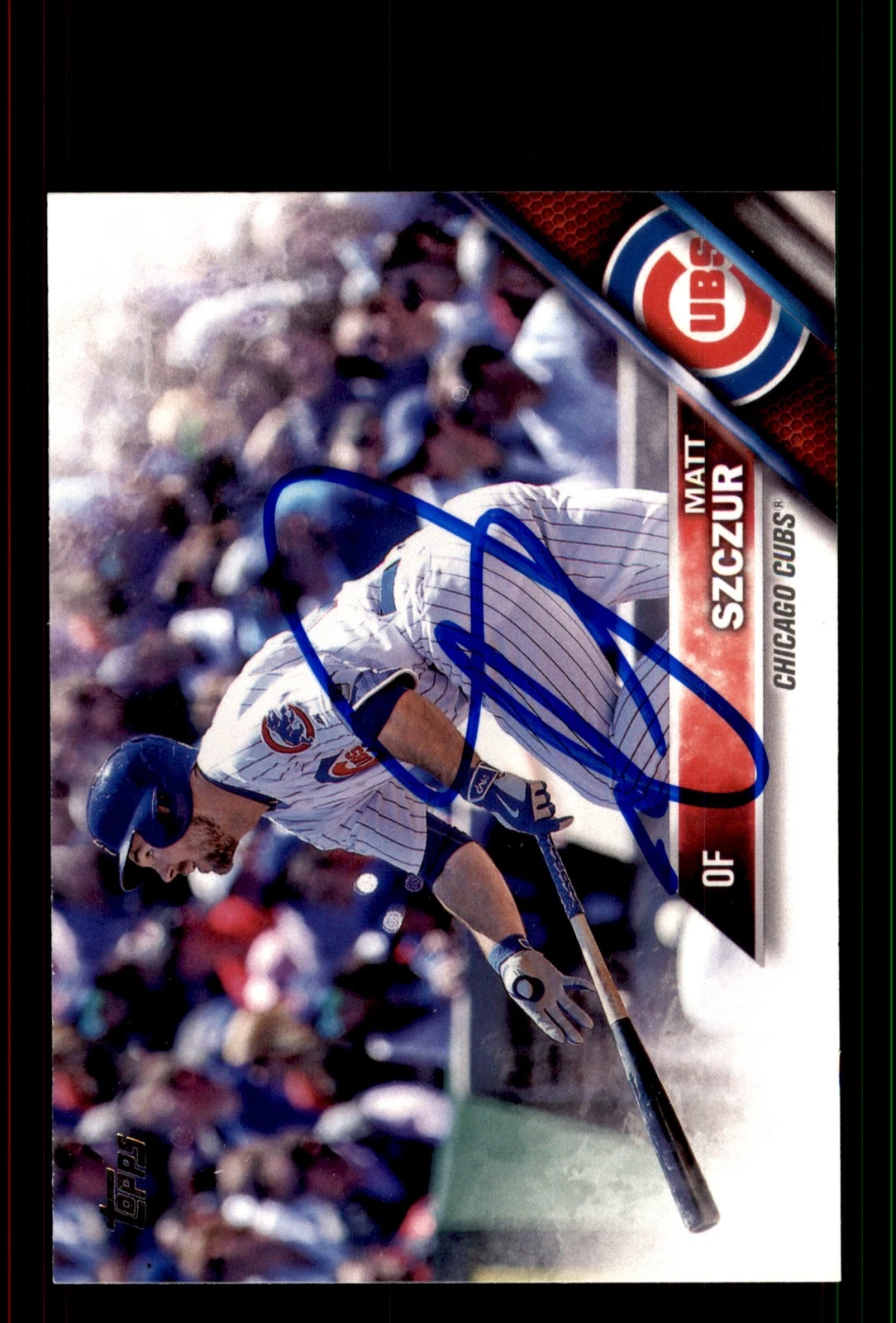 Signed Baseball Card Auto Matt Szczur 2016 Topps Update #US12 Chicago Cubs