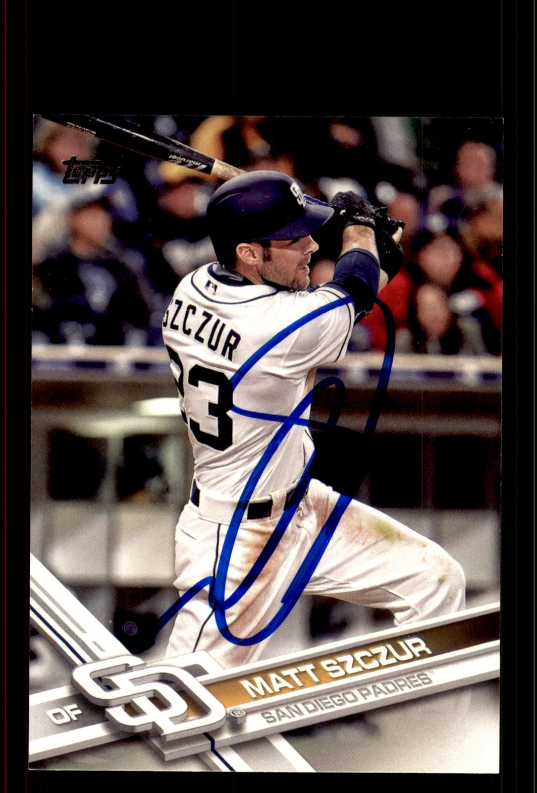 Signed Baseball Card Auto Matt Szczur 2017 Topps #US61 San Diego Padres