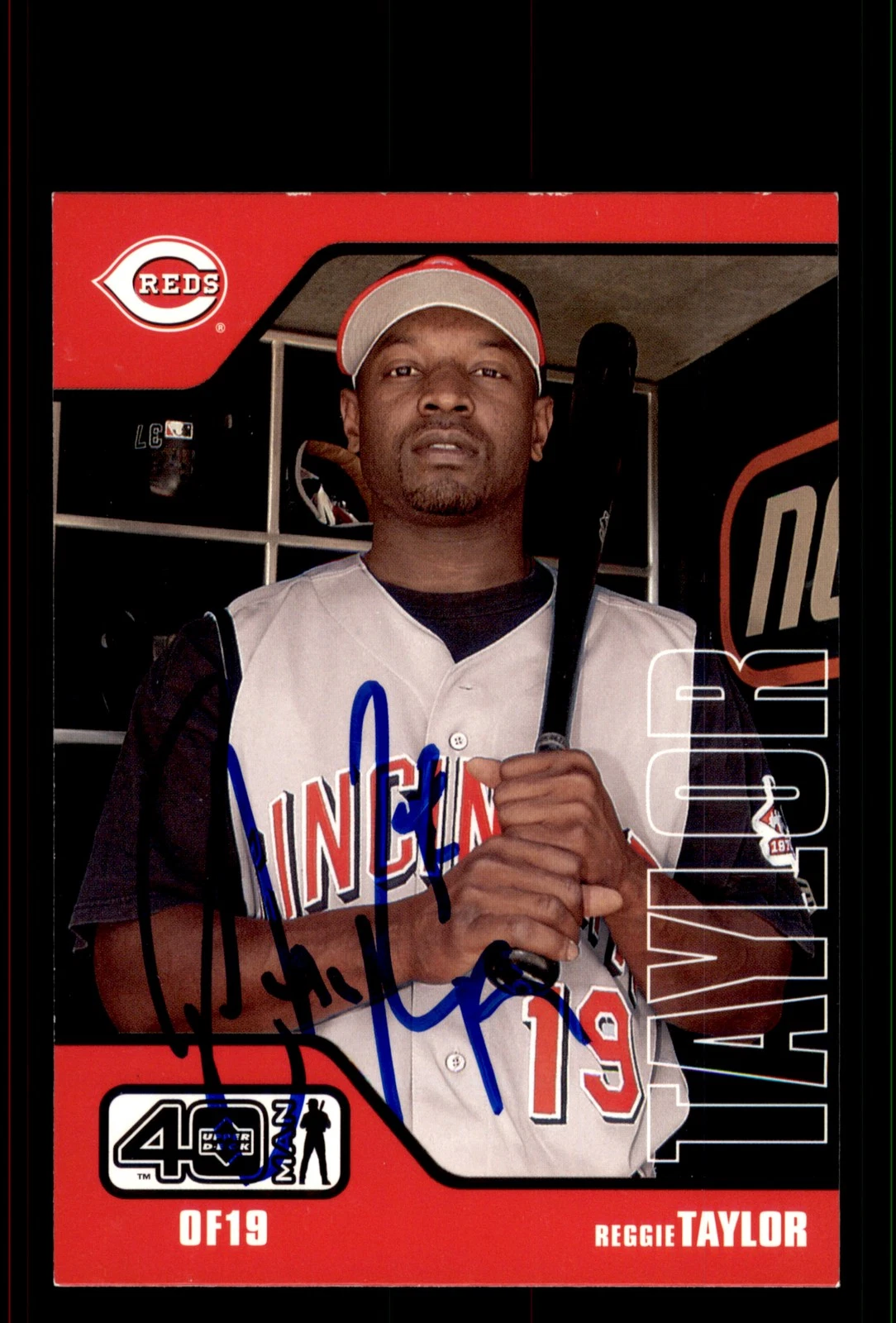 Signed Baseball Card Auto Reggie Taylor 2002 Upper Deck 40-Man #962 Reds