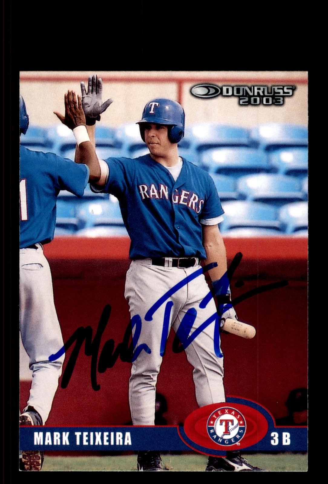 Signed Baseball Card Auto Mark Teixeira 2003 Donruss #104 Texas Rangers
