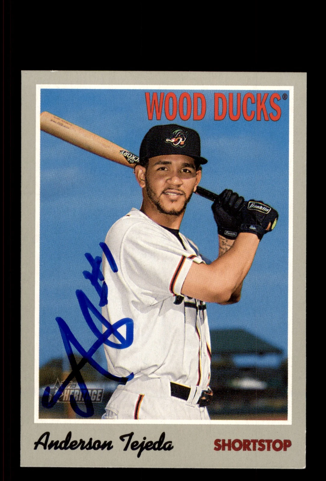 Signed Baseball Card Auto Anderson Tejeda 2019 Topps Heritage Minor League #51