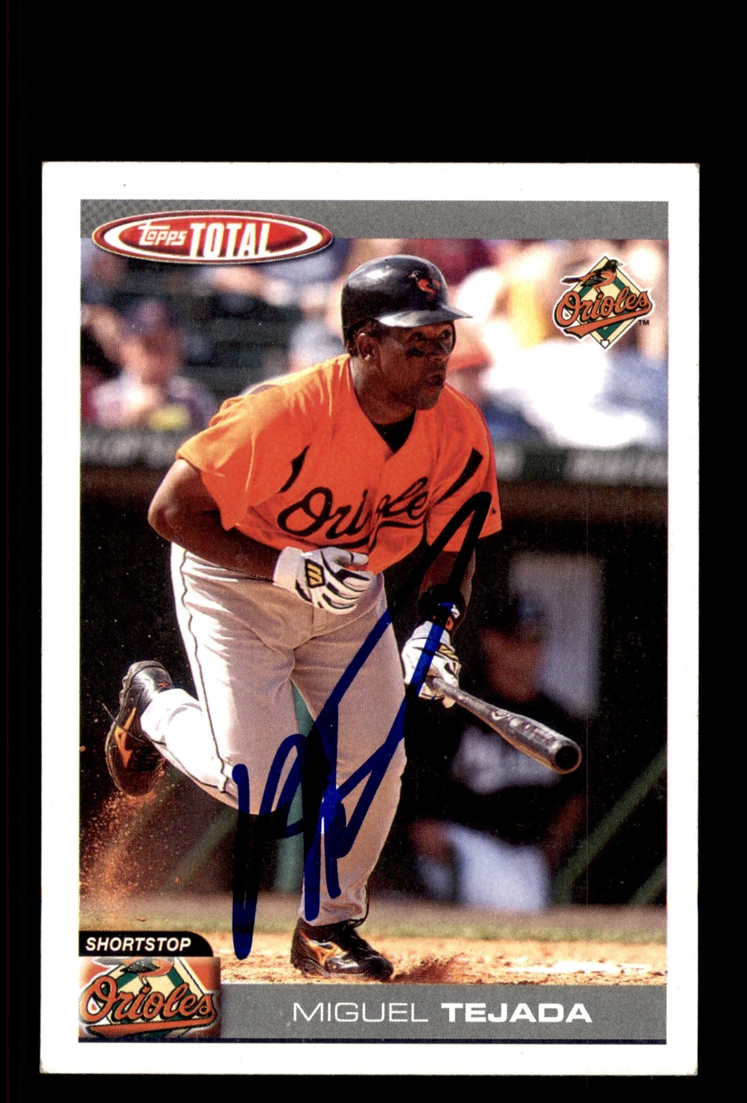 Signed Baseball Card Auto Miguel Tejada 2004 Topps Total #559 Baltimore Orioles