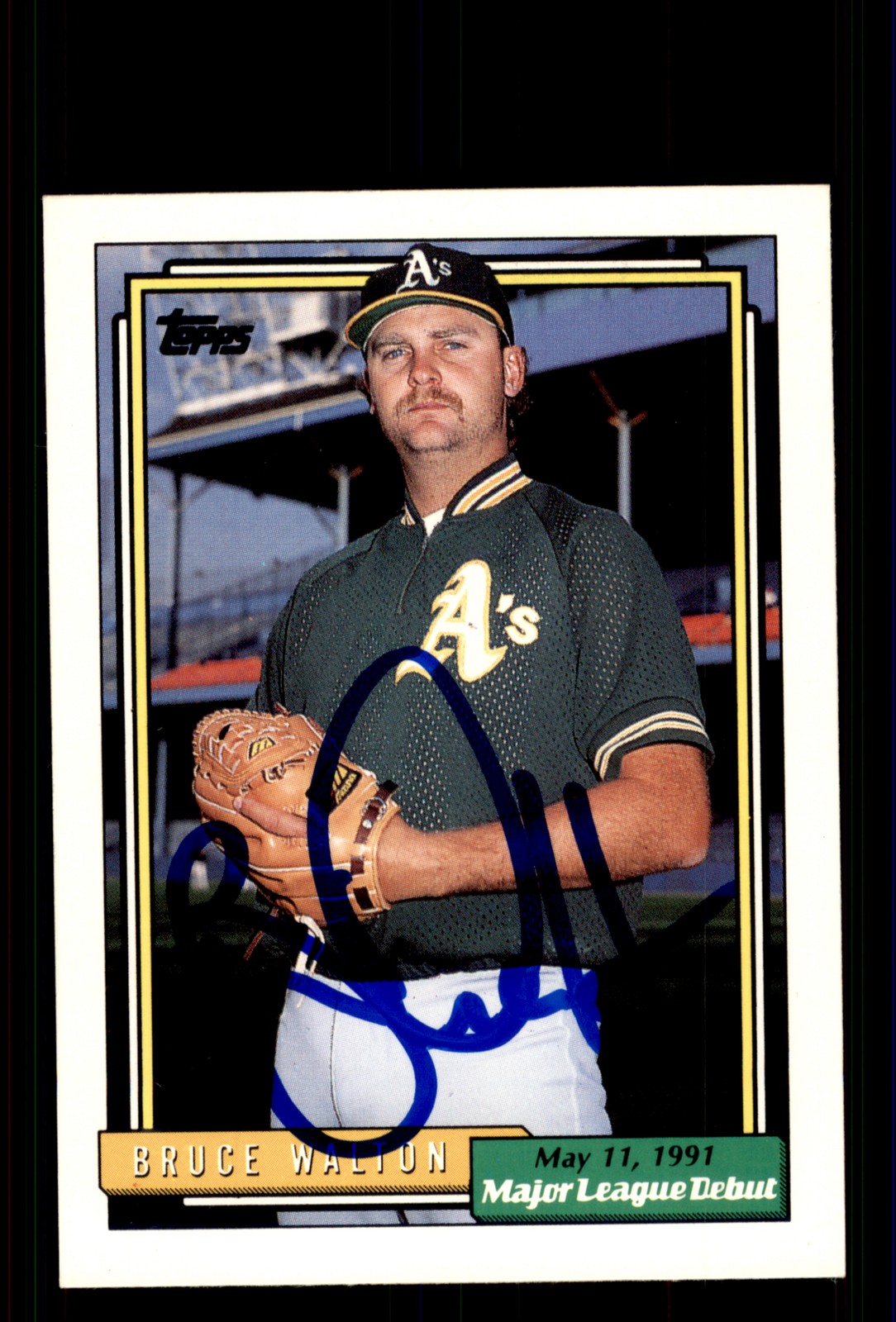 Signed Baseball Card Auto Bruce Walton 1992 Topps #179 Oakland Athletics A's
