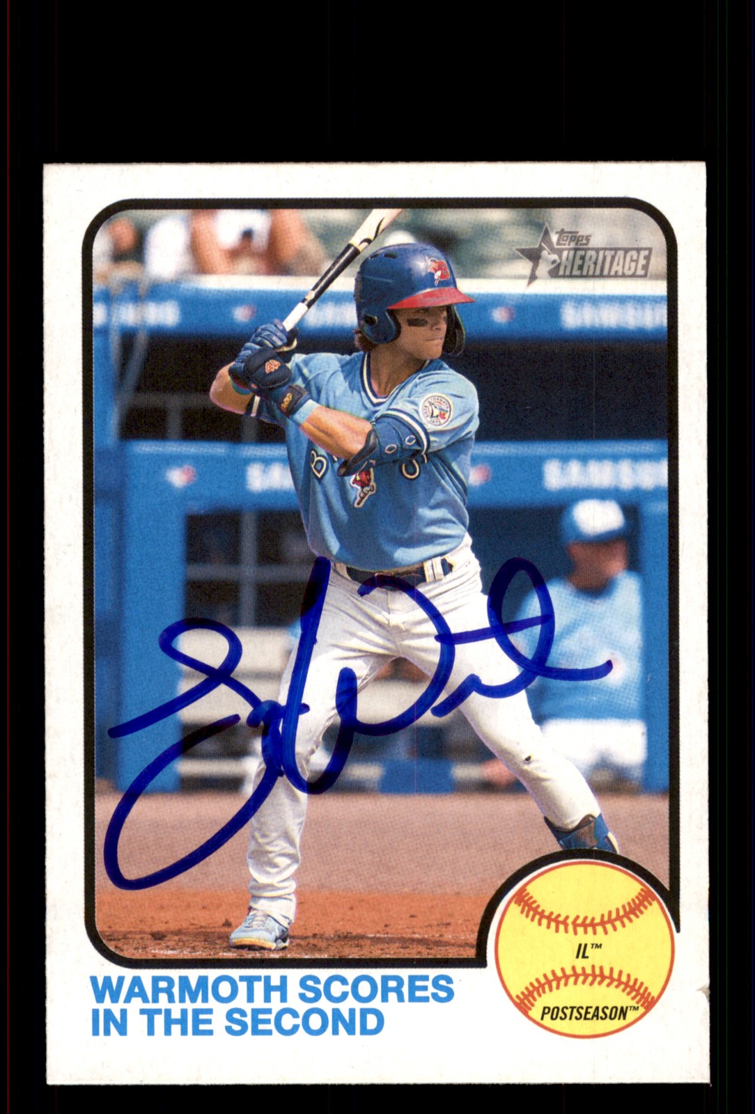 Signed Baseball Card Auto Logan Warmoth 2022 Topps Heritage Minor League #102