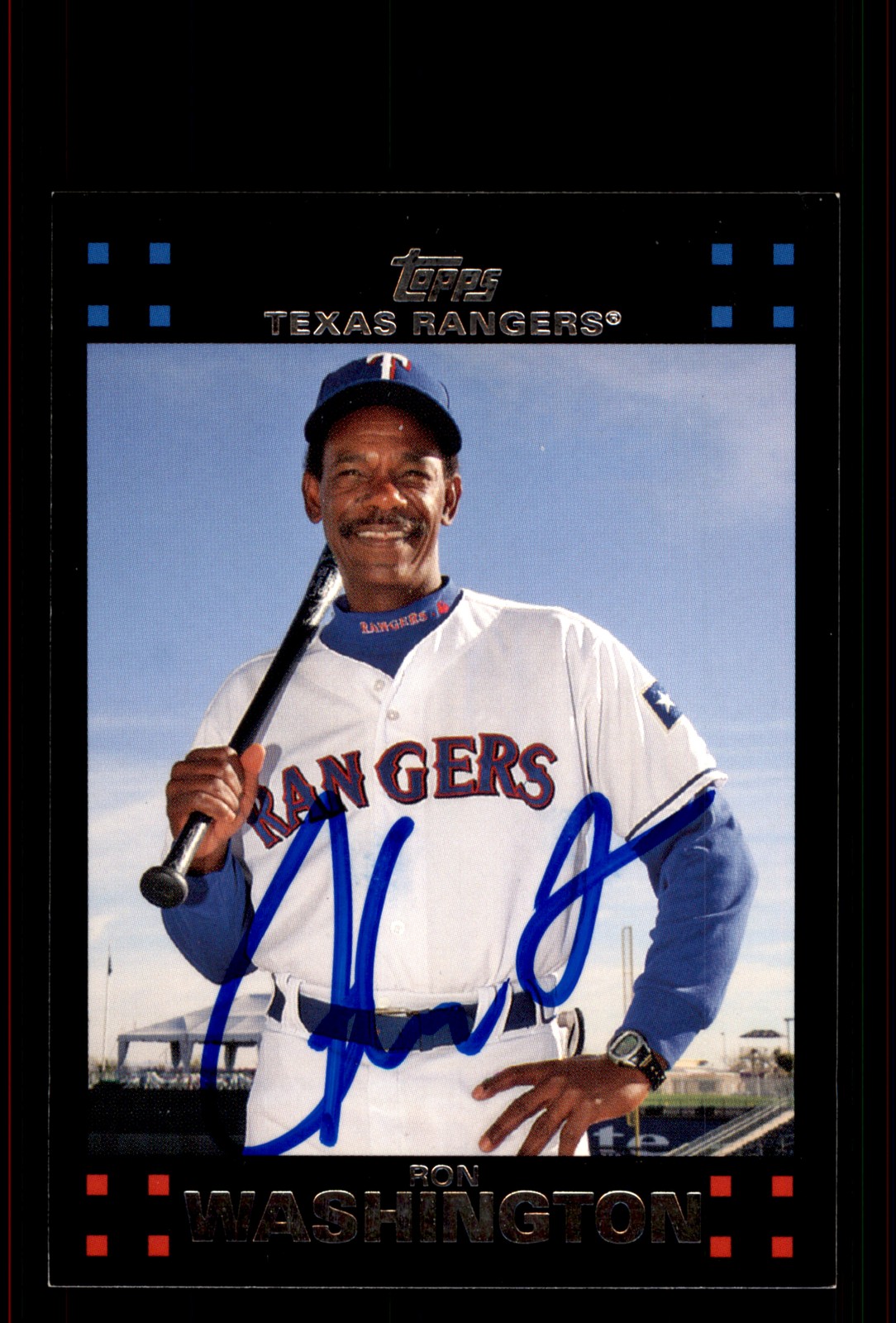 Signed Baseball Card Auto Ron Washington 2007 Topps #606 Texas Rangers