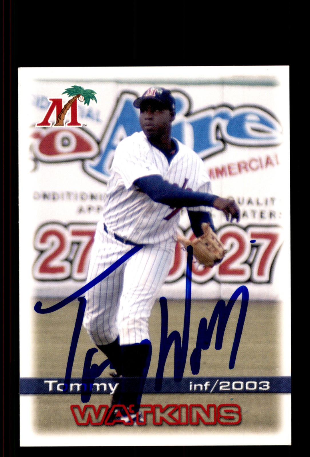 Signed Baseball Card Auto Tommy Watkins 2003 Grandstand Fort Myers Miracle