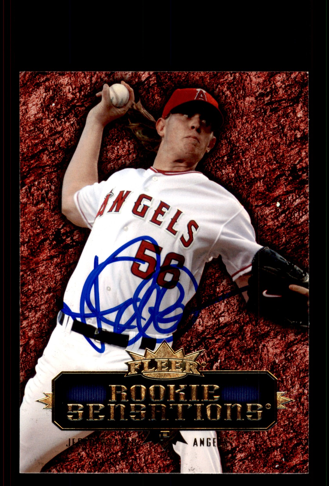 Signed Baseball Card Auto Jered Weaver 2007 Fleer #RS-JW Los Angeles Angels
