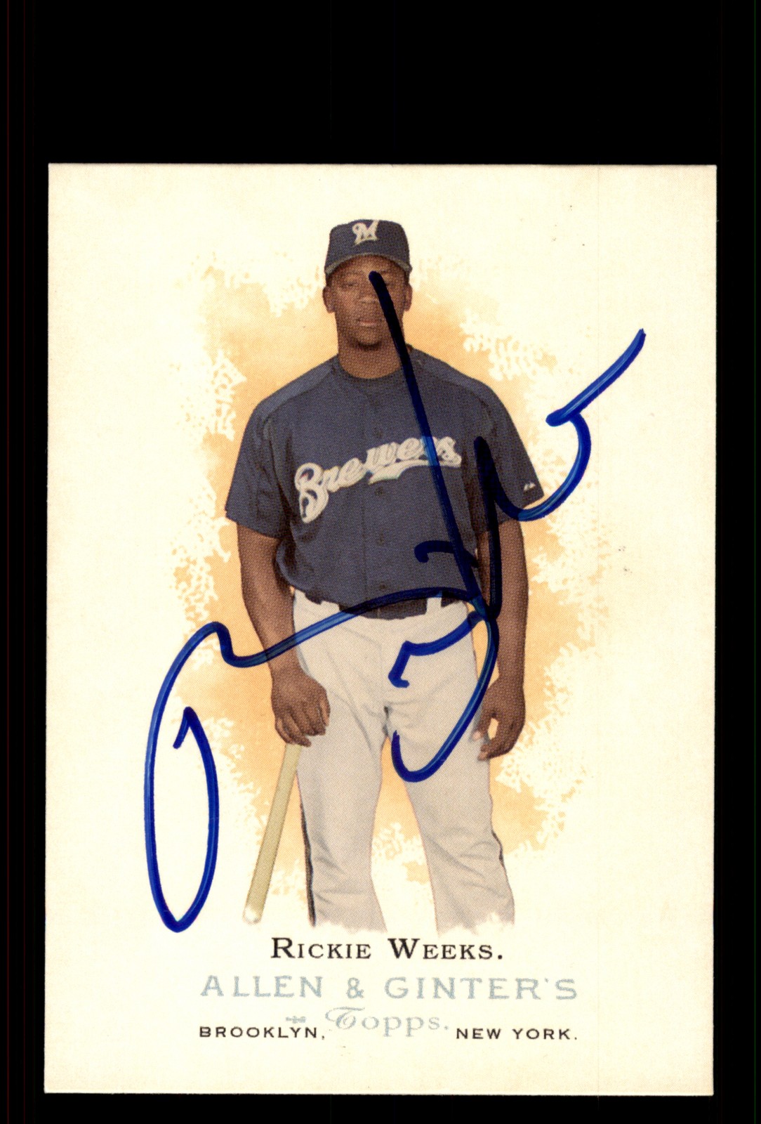 Signed Baseball Card Auto Rickie Weeks 2006 Topps Allen & Ginter #68 Brewers