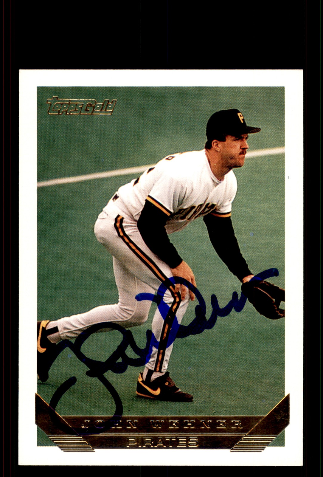 Signed Baseball Card Auto John Wehner 1993 Topps #484 Pirates Gold