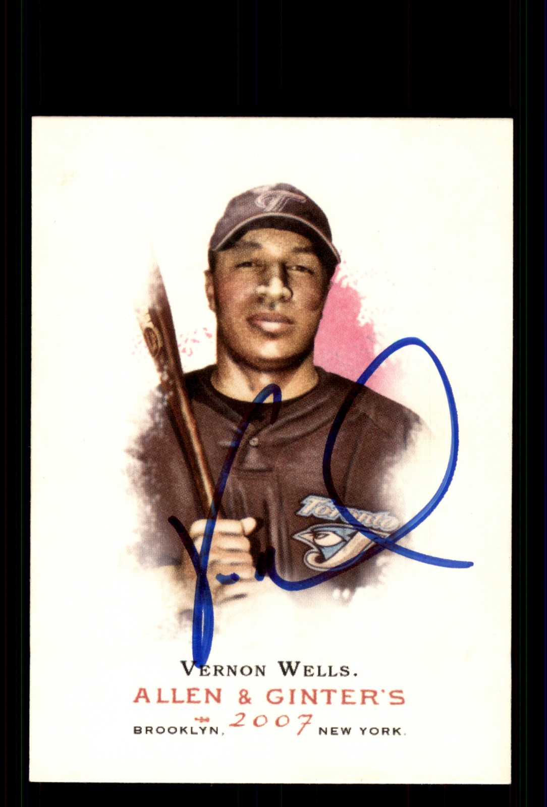 Signed Baseball Card Auto Vernon Wells 2007 Topps Allen & Ginter #329