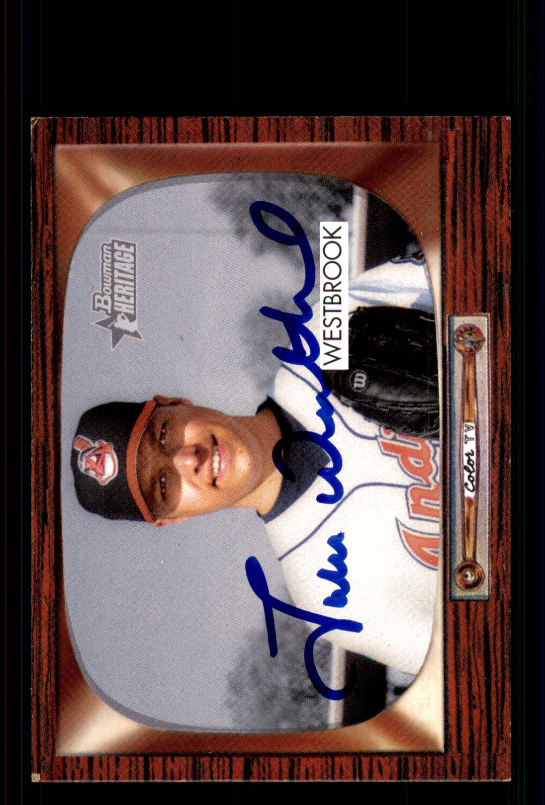 Signed Baseball Card Auto Jake Westbrook 2004 Bowman Heritage #188 Indians