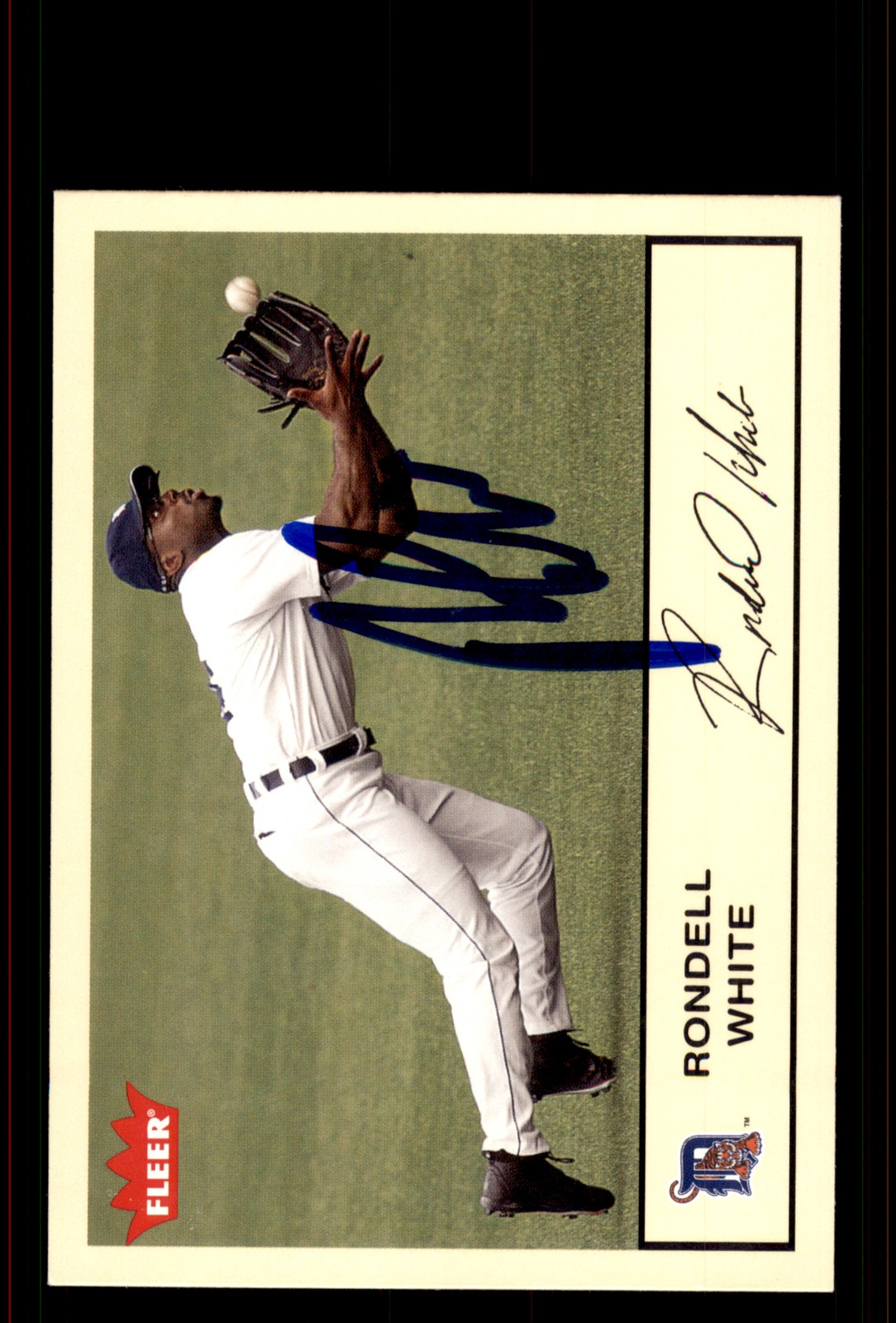 Signed Baseball Card Auto Rondell White 2005 Fleer Tradition #198 Detroit Tigers