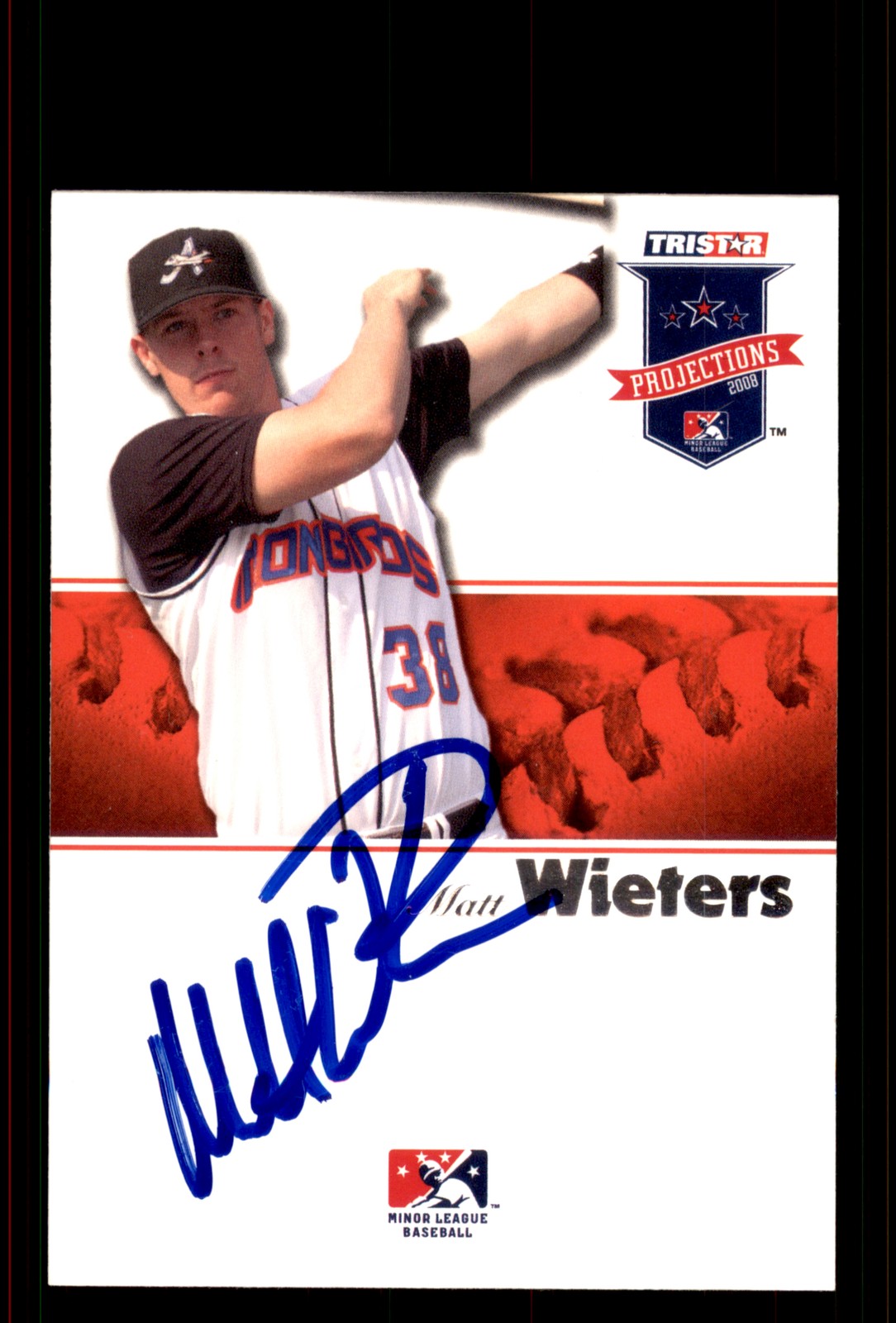 Signed Baseball Card Auto Matt Wieters 2008 TriStar PROjections #51 Keys