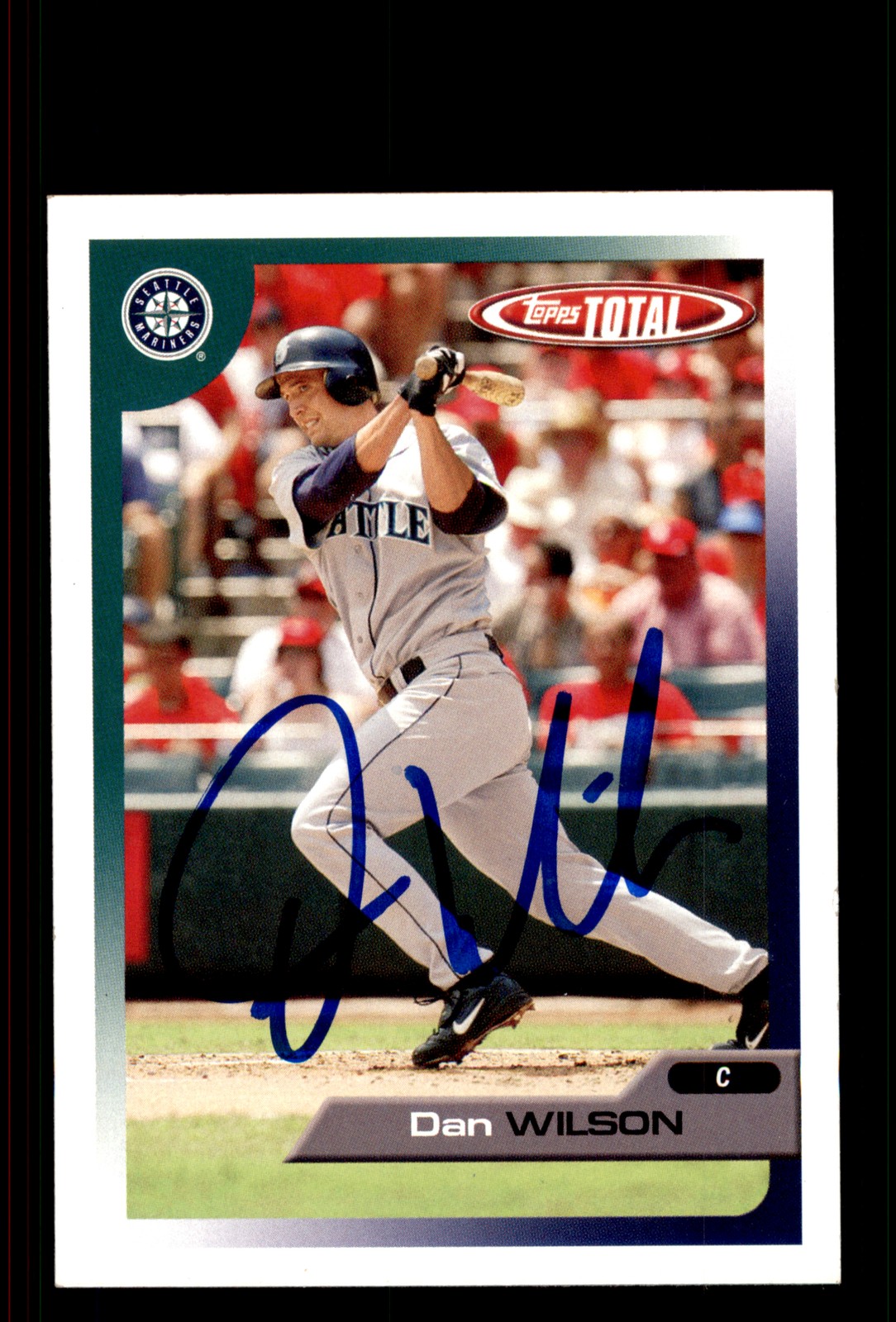 Signed Baseball Card Auto Dan Wilson 2005 Topps Total #301 Seattle Mariners