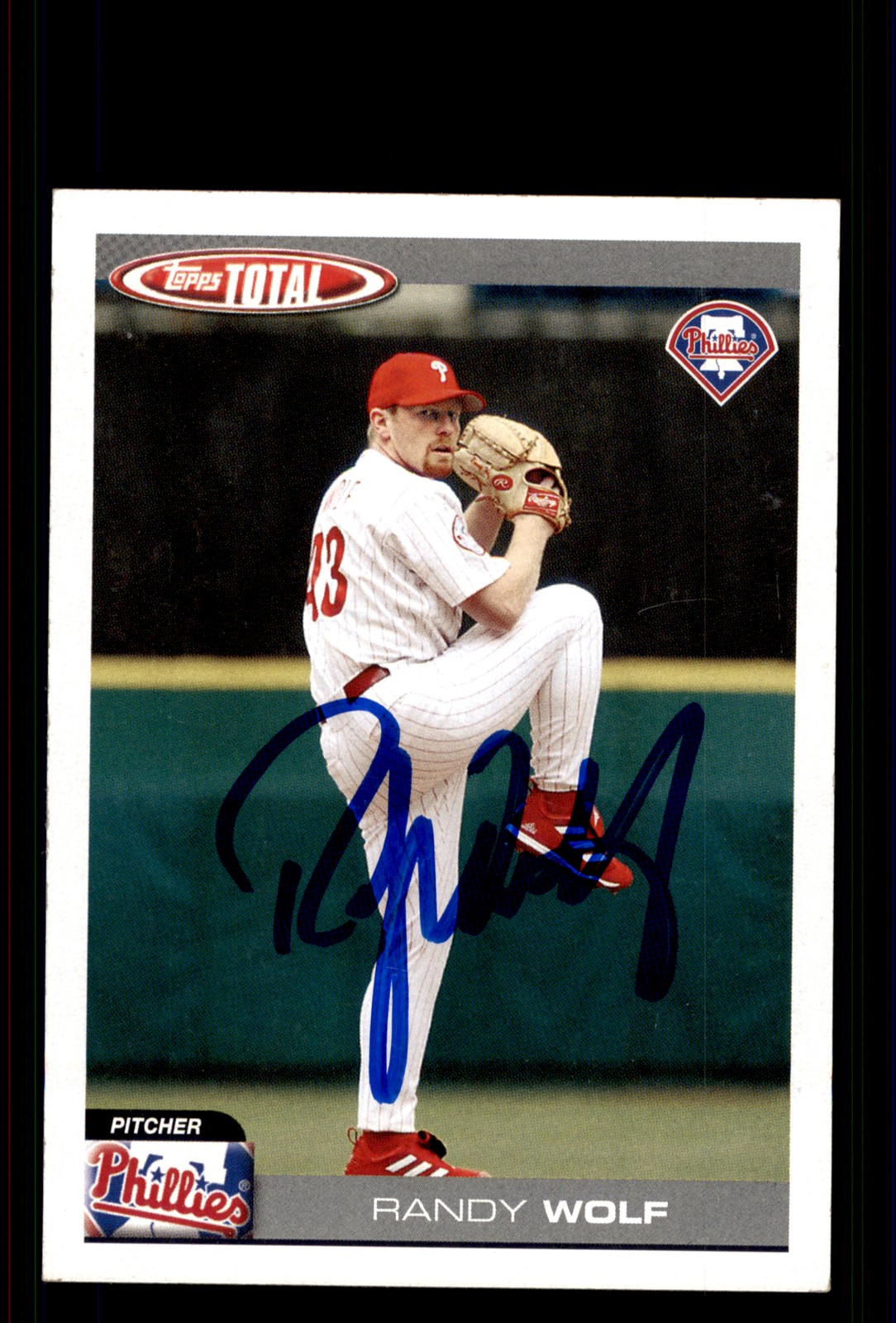 Signed Baseball Card Auto Randy Wolf 2004 Topps Total #295 Philadelphia Phillies