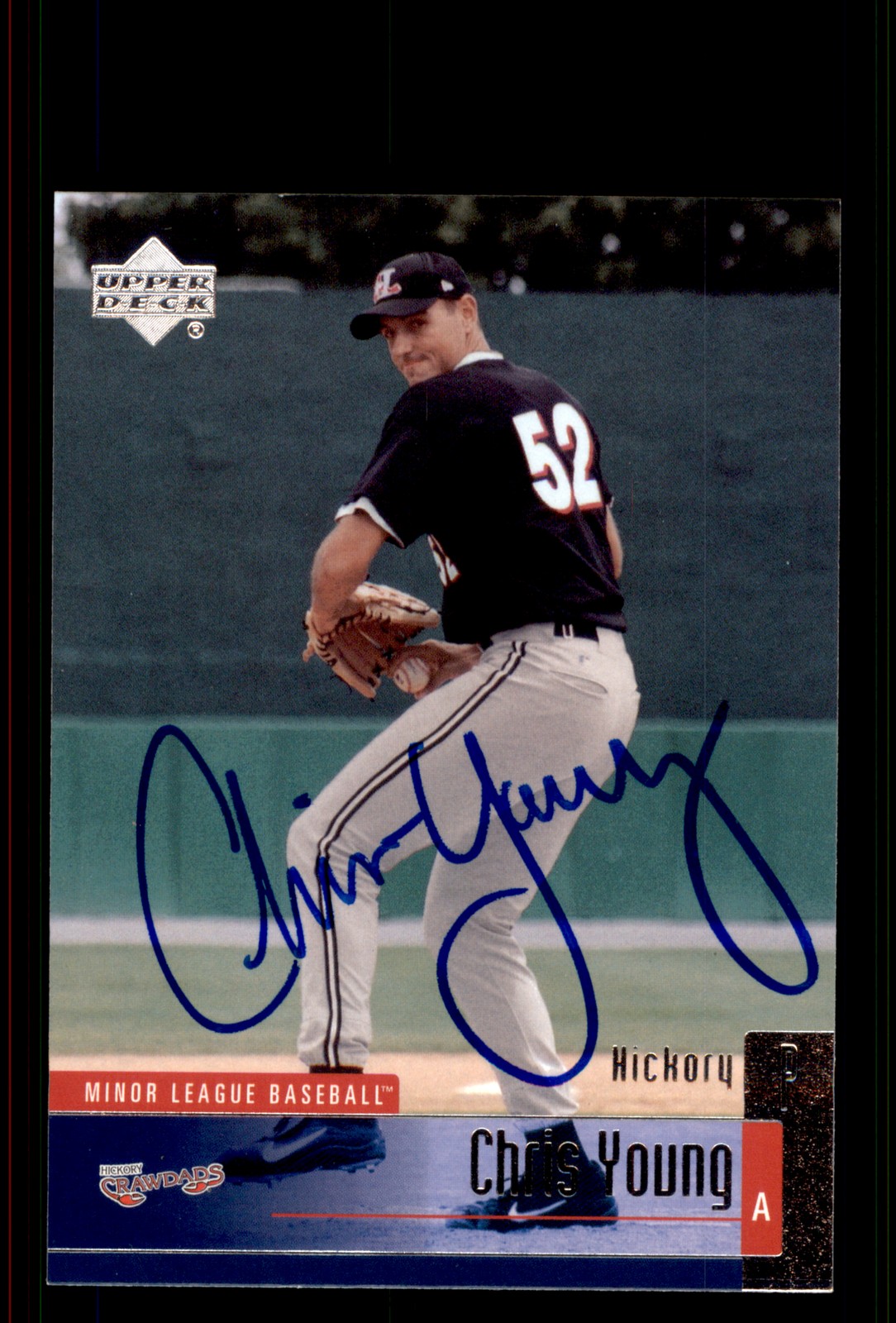 Signed Baseball Card Auto Chris Young 2002 Upper Deck Minor League #142
