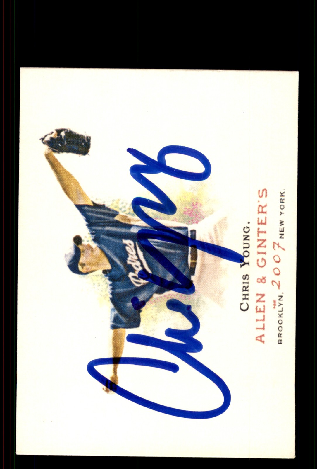 Signed Baseball Card Auto Chris Young 2007 Topps Allen & Ginter #238 Padres