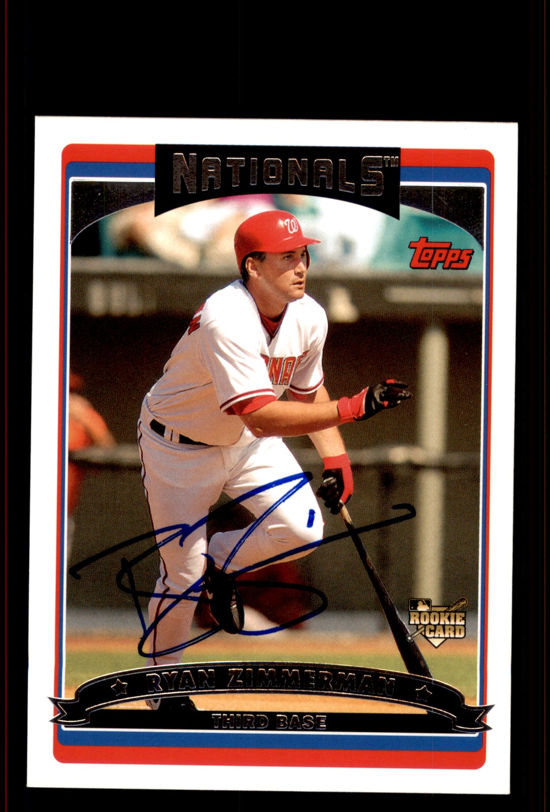 Signed Baseball Card Auto Ryan Zimmerman 2006 Topps #617 Washington Nationals