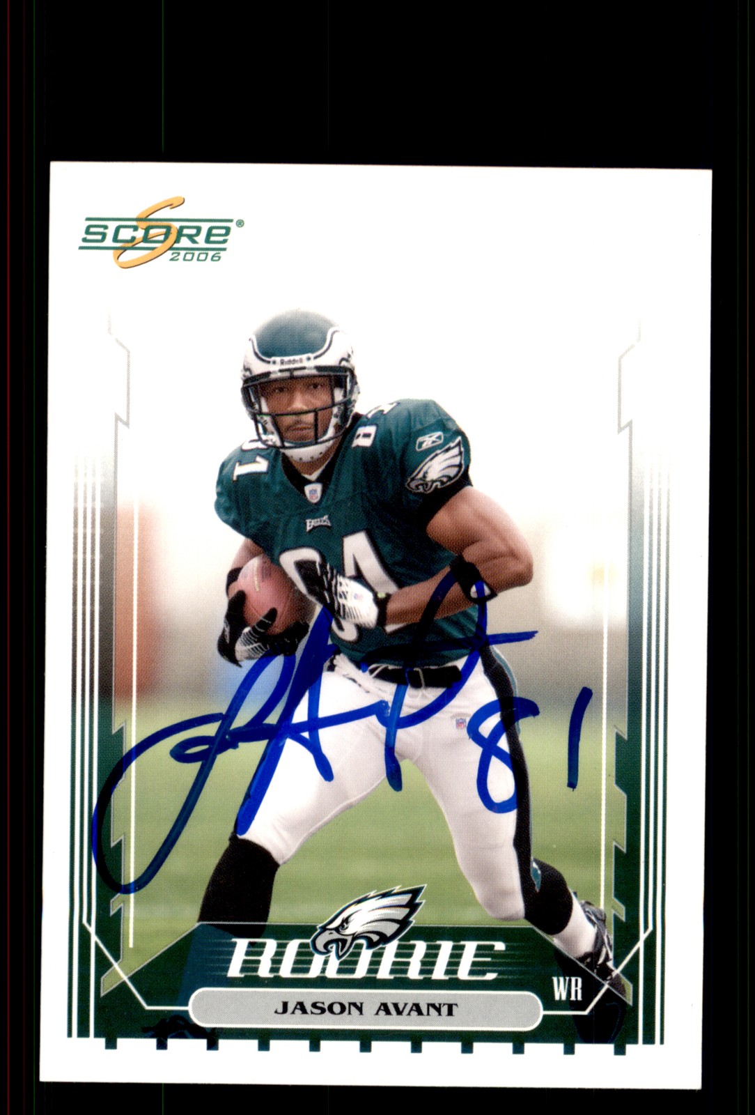 Signed Football Card Auto Jason Avant 2006 Score #367 Philadelphia Eagles