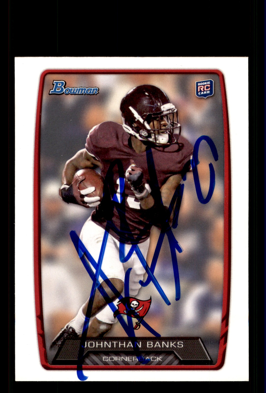 Signed Football Card Auto Johnthan Banks 2013 Bowman #137 Tampa Bay Buccaneers