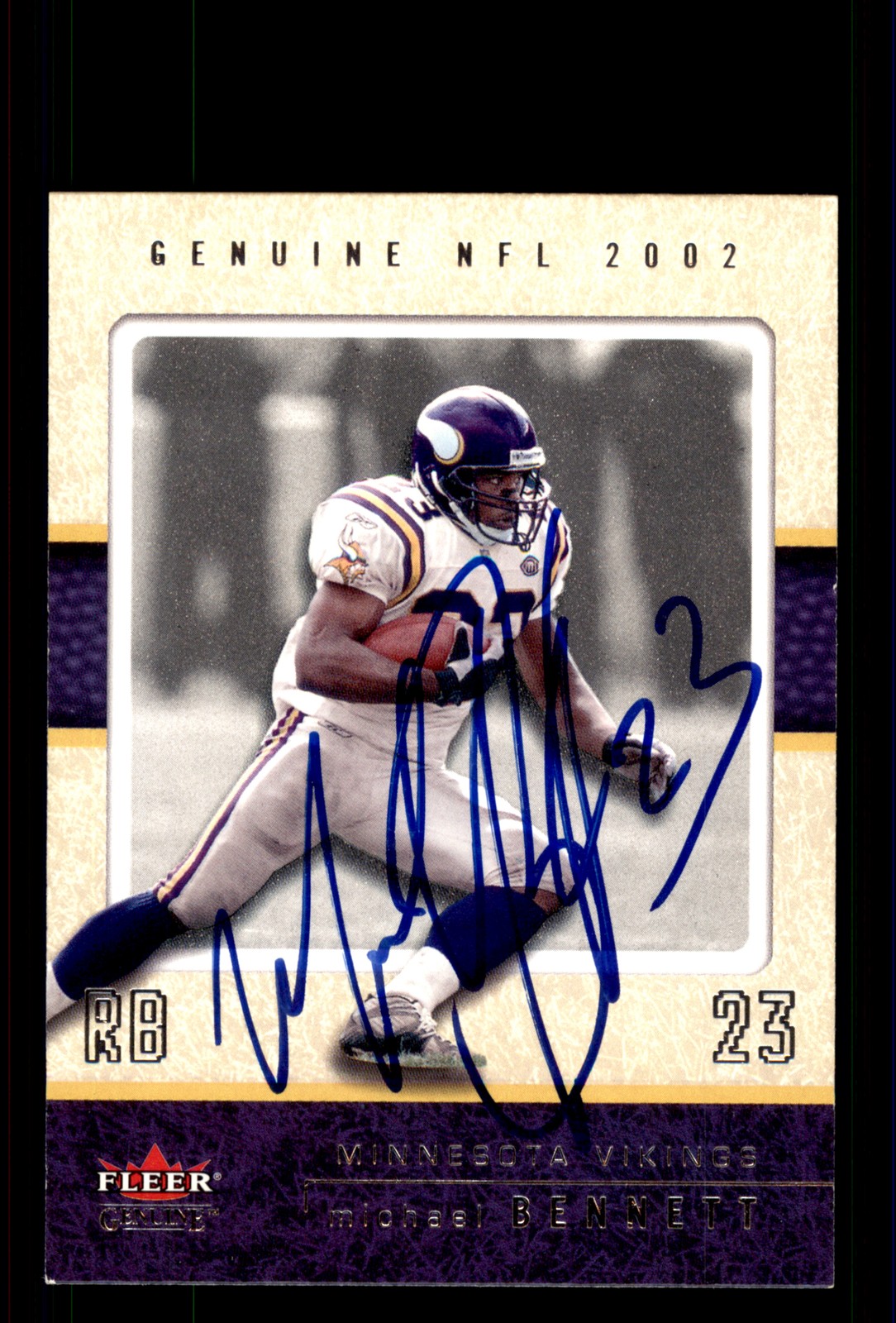 Signed Football Card Auto Michael Bennett 2002 Fleer Genuine #81 Vikings
