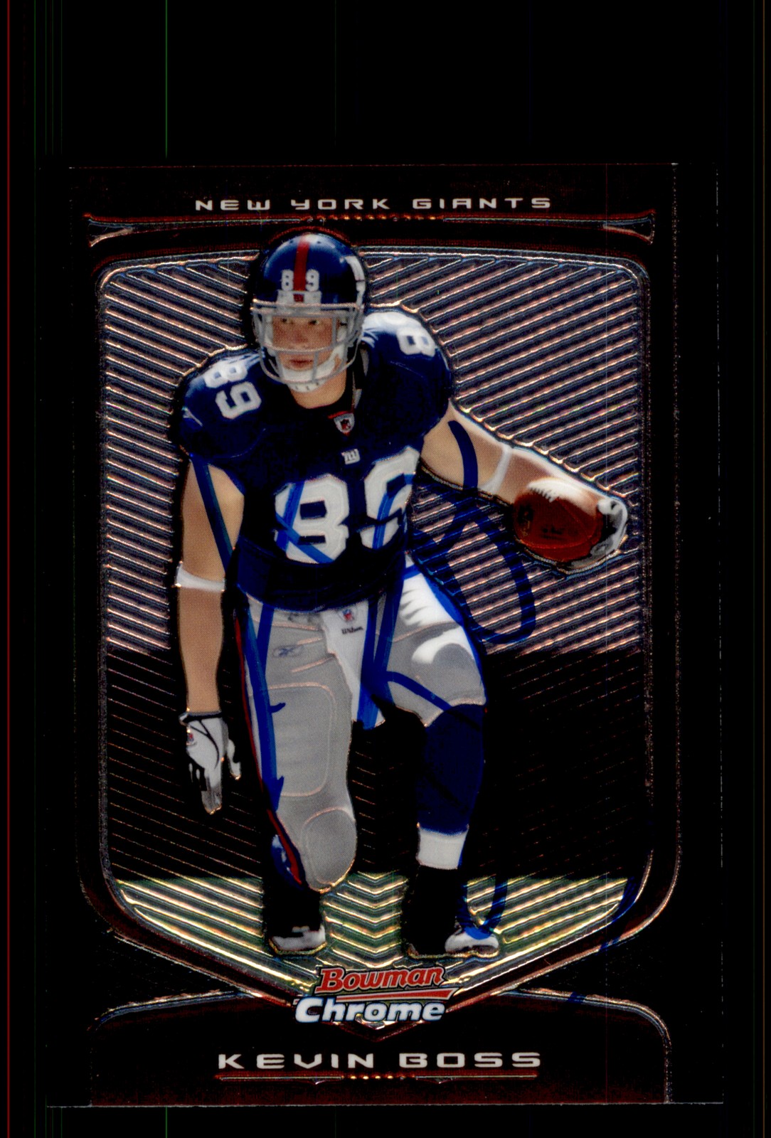 Signed Football Card Auto Kevin Boss 2009 Bowman Chrome #53 New York Giants