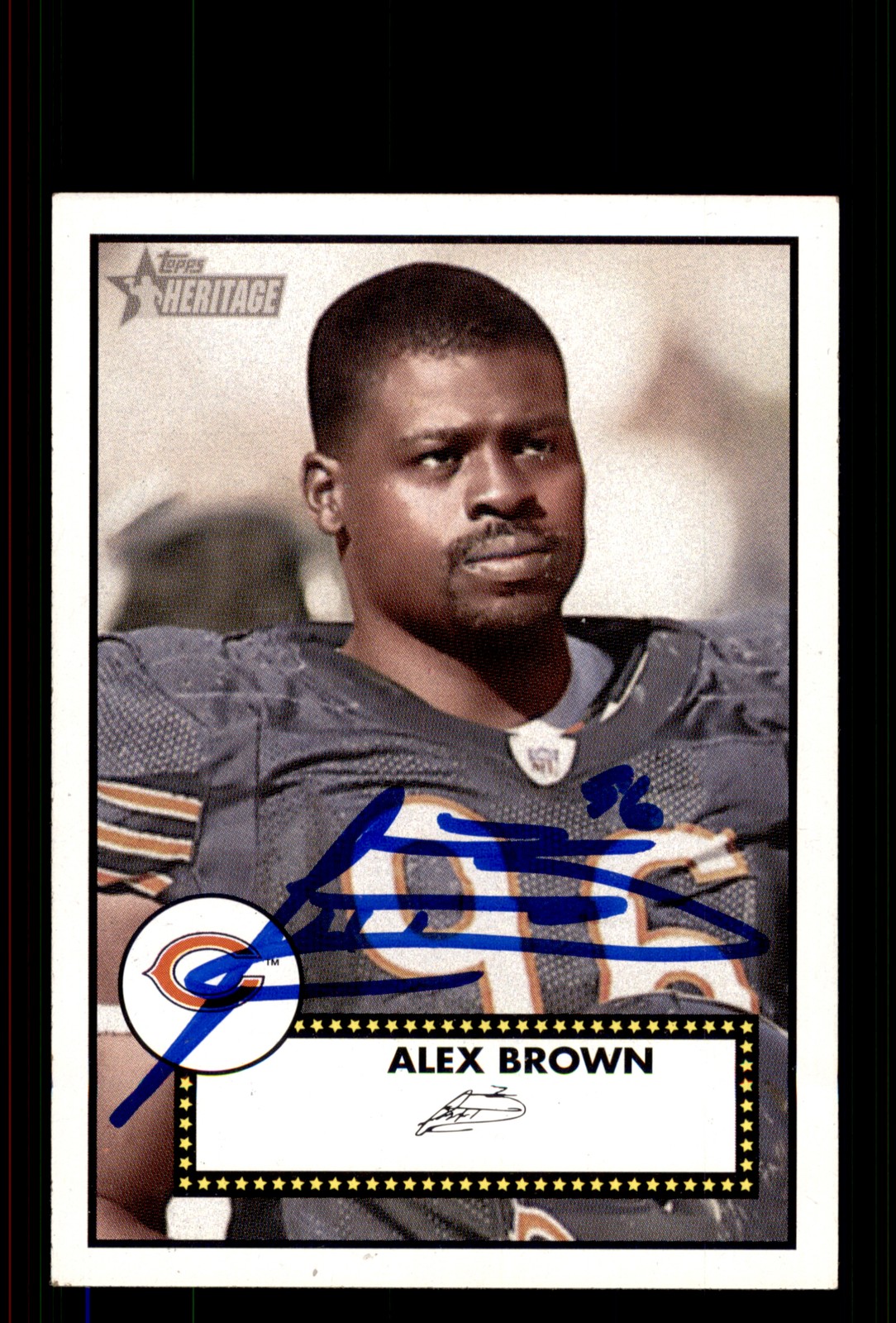 Signed Football Card Auto Alex Brown 2006 Topps Heritage #32 Chicago Bears