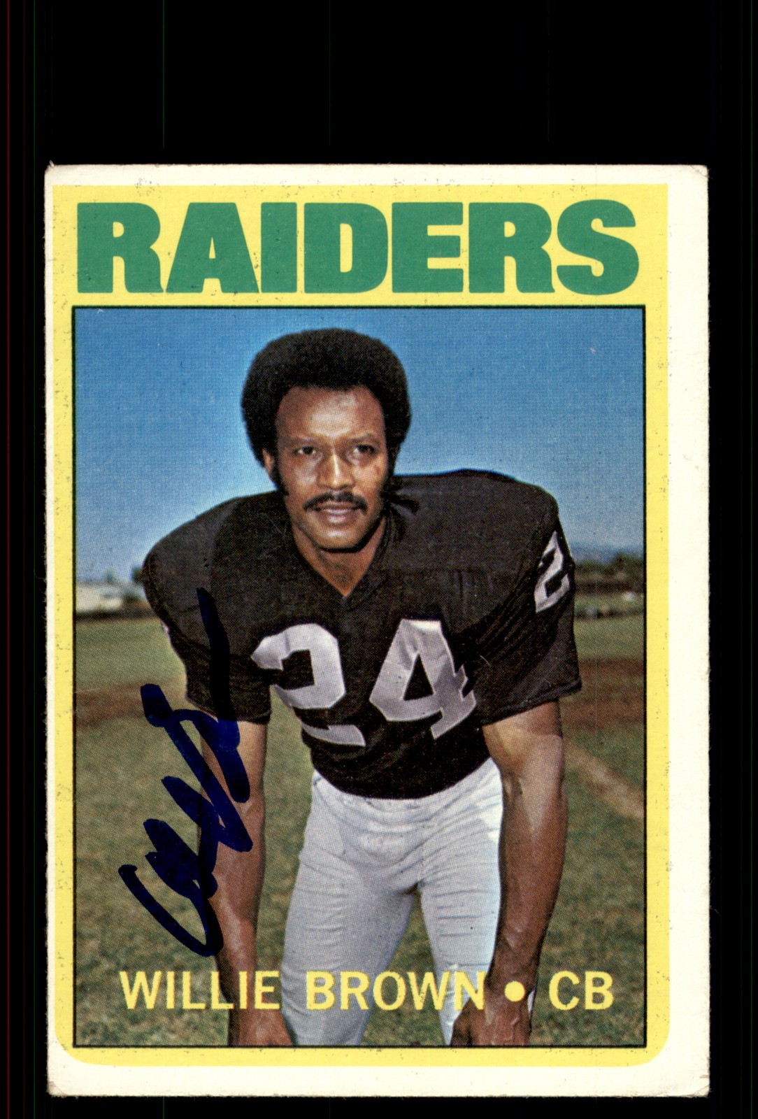 Signed Football Card Auto Willie Brown 1972 Topps #28 Oakland Raiders